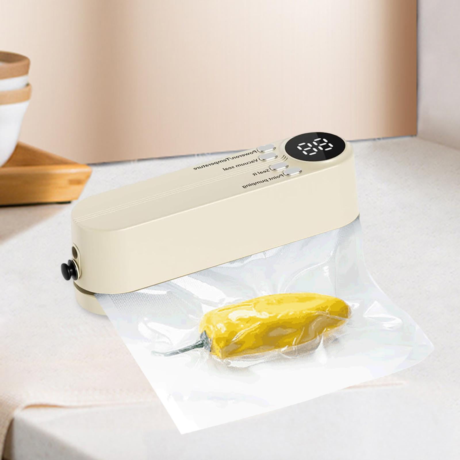Fiocias Mini Cordless Vacuum Sealer Multi Purpose Household for Food Storage Food Vacuum White