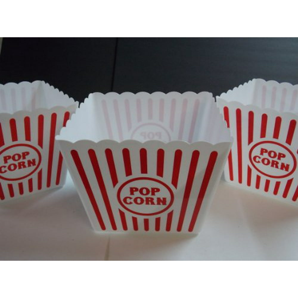 Plastic Popcorn Tub 8.5" Square, 3 Pack by Greenbrier (3)