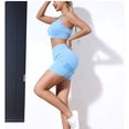 thumbnail image 4 of Traje de Yoga, conjunto de entrenamiento de gimnasio, ropa activa, chándal para mujer, conjunto de Yoga con pantalones cortos, Sujetador deportivo de realce, Top corto, pantalones cortos, 4 of 5