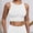 White, variant on TIANZEN Sports Bras For Women Supportive Longline High Neck Sports Bra Push Up Workout Built In Bra Crop Tank Tops 4x Undershirt Loose Fit Top Women Womens Training Top