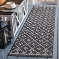 thumbnail image 2 of SAFAVIEH Courtyard Wasif Geometric Indoor/Outdoor Runner Rug, Black/Ivory, 2'3" x 8', 2 of 10