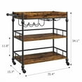 thumbnail image 5 of IDEALHOUSE Bar Cart, Bar Carts for The Home, 3 Tier Bar Cart with Wheels, Portable Home Bar & Serving Carts, Rolling Cart with Wine Rack and Removable Tray for Living Room, Kitchen, 5 of 7