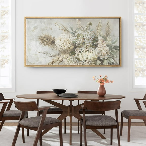 IDEA4WALL Extra Large Framed Canvas Print Wall Art Rustic Floral Bouquet Classic Art Vintage Farmhouse Flowers Art Wall Decor Oversized Artwork Relax/Calm for Living Room - 60"x30"