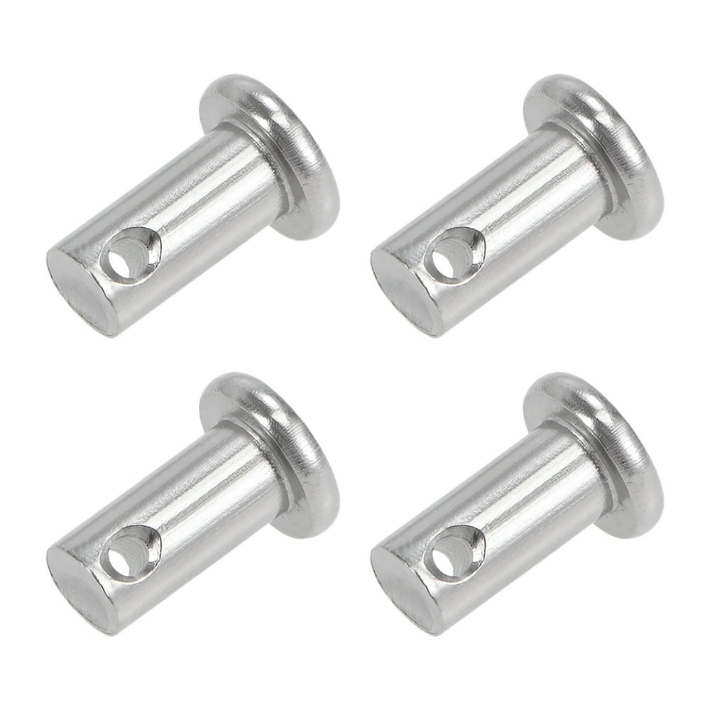 Single Hole Clevis Pins 6mm X 12mm Flat Head 304 Stainless Steel Link Hinge Pin 4 Pcs