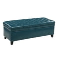 thumbnail image 6 of GZXS Flip-Top Upholstered Storage Ottoman Bench in Teal PU Leather & Black Wood Legs, Hidden Storage & Extra Seating for Living Room or Bedroom, 50"L x 20.5"W x 18.25"H, 6 of 10