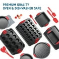 thumbnail image 4 of Virtu Nonstick Bakeware Set - 15 PC Baking Pan Tray Set With Silicone Handles & Utensils, Baking Sheet, Carbon Steel Cookie Sheets, Baking Dish, Baking Pans, Black, 4 of 10