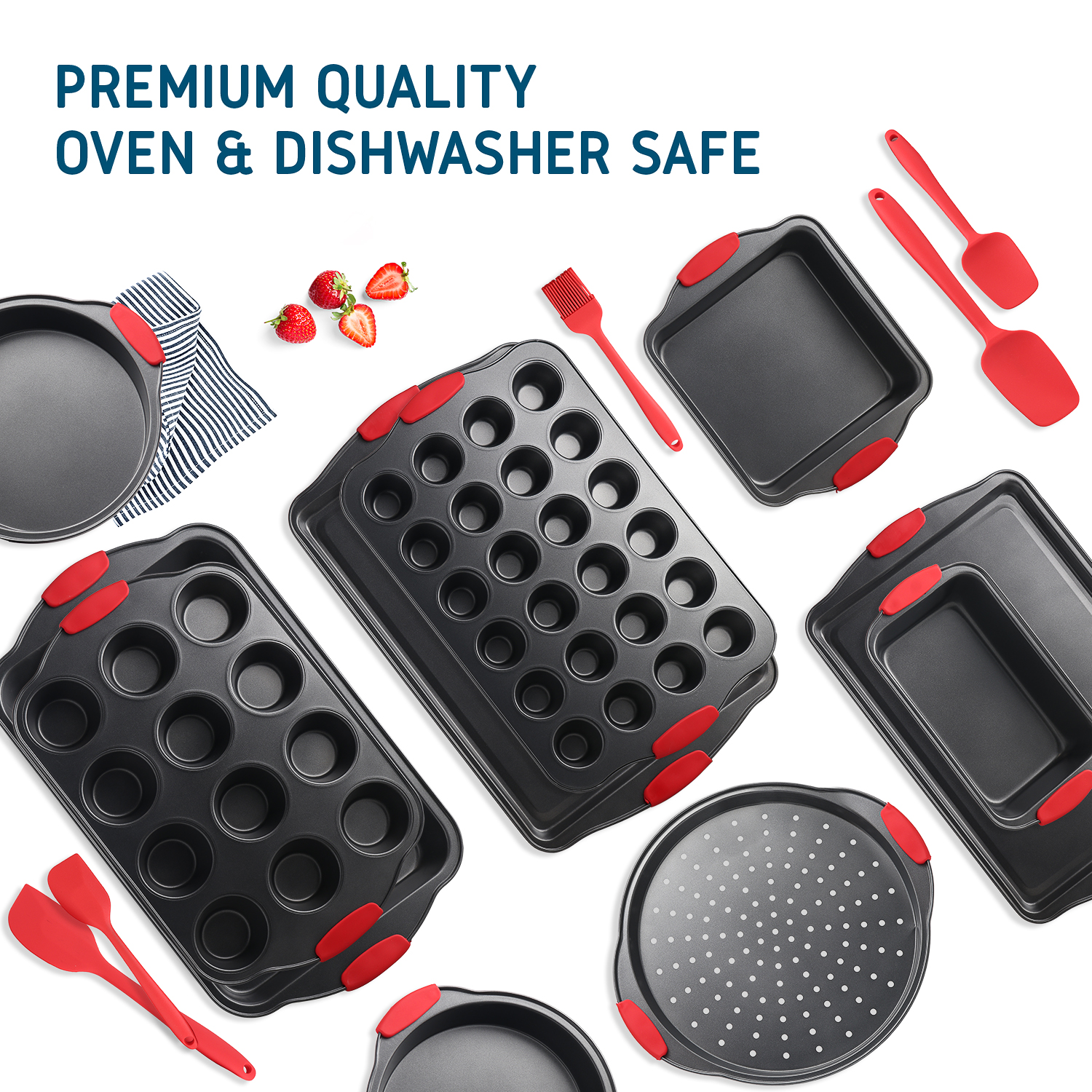 Virtu 15-Piece Nonstick Carbon Steel Bakeware Set photo 3