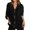 Black, variant on EDFBUYKRS Linen Button Down Shirts for Women Roll up Long Sleeve V Neck Blouse Tops with Pockets S