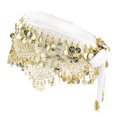 thumbnail image 1 of Jumpingount Women's Belly Dance Hip Scarf Hip Waist Skirt Chain With Gold Coins Prendas para la parte inferior del cuerpo Blanco, 1 of 1