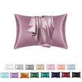 thumbnail image 4 of Set of 2 Lace Silk Pillowcases, Reversible Mulberry Silk and Wood Pulp Fiber Pillowcases, Standard Size 20" x 26", Cool Soft Silk Pillowcases, 4 of 5
