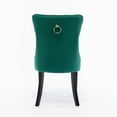 thumbnail image 6 of High-end Tufted Upholstered Dining Chair Set of 2, Classic Velvet Dining Chairs with Pull and Solid Wood Legs, Modern Dining Room Chairs for Dining Room (Green), 6 of 8