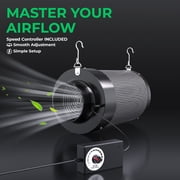ALPHAGROW Black Grow Tent Kit, 24 x 24 x 48 in, 600D Fabric, Twin Doors, 33 W LED, and 4 in Fan Filter