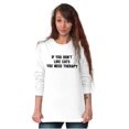 thumbnail image 3 of Dont Like Cats You Need Therapy Funny Plus Size Long Sleeve Graphic Tee Shirt Brisco Brands 2X, 3 of 5