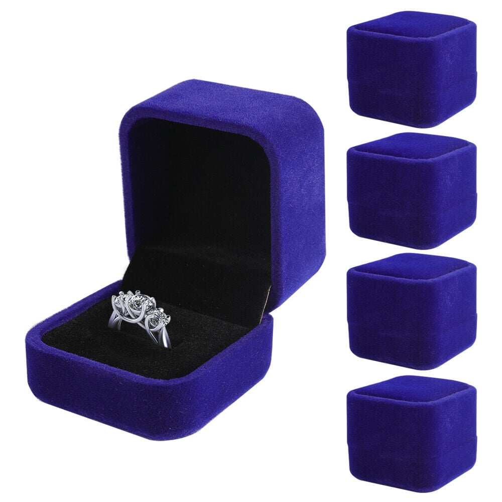 Velvet Love Heart Shaped Ring Earring Jewelry Box Gift Mother's/Valentine's Days 