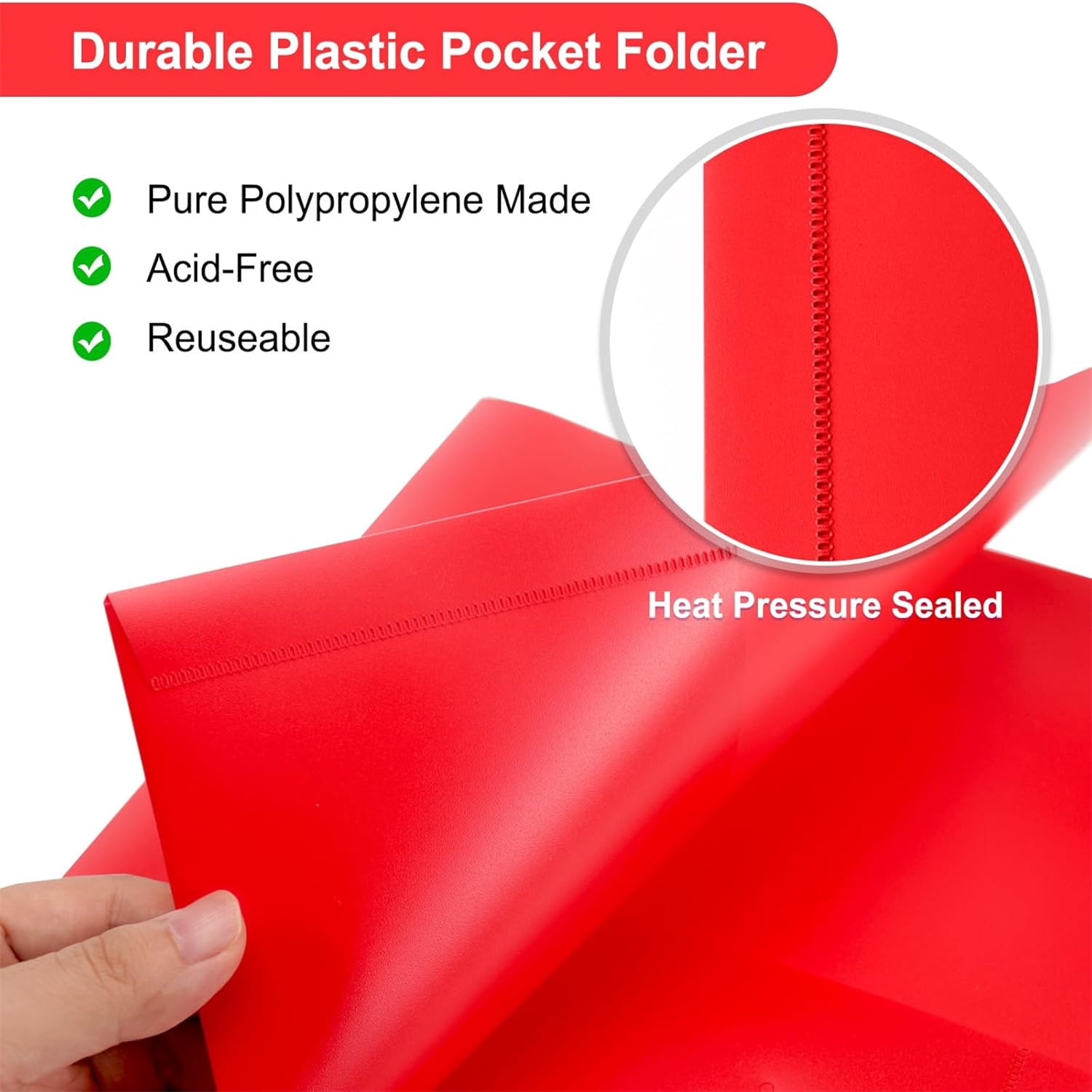 60-Pack Red Two-Pocket Letter-Size Plastic Folders with 1/4-Cut Top Tab