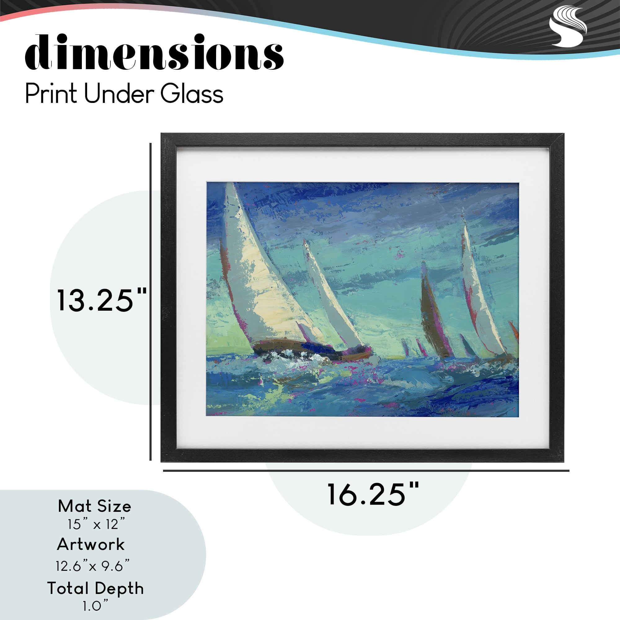 Stupell Industries Abstract Expression Regatta Black Framed Print Under Glass, design by Beth A. Forst