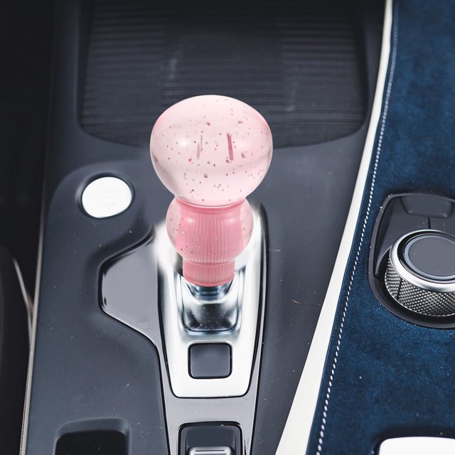 GOOHOCHY Carro Shift Knob Posavasos De Cristal Rosa Para Transmisión Manual Ergonómico De Aluminio