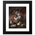 thumbnail image 2 of Andrea Belvedere 12x14 Black Modern Framed Museum Art Print Titled - Floral Still Life with a Parrot and Ducks, 2 of 5
