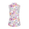 thumbnail image 6 of Knextrepoy Golf Ball Sleeveless Golf Shirts for Women 1/4 Zip Breathable Ladies Golf Shirt Hibiscus Tennis Tank Tops, Soft Golf Shirts for Women Size XL, 6 of 8
