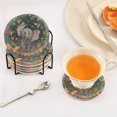 thumbnail image 4 of 6 Pcs Drink Coasters with Holder 3.94in Woven Coasters for Drinks Cute Elephant Coaster Set for Protection Table, 4 of 7