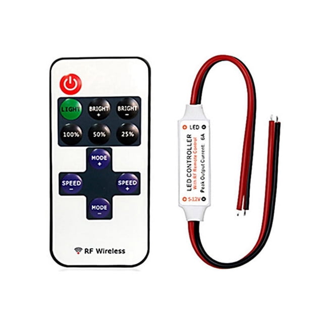 Controlador Remoto Inalámbrico RF Mini de 11 Teclas para Luces de Tira LED de un Solo Color Control de Interruptor Inalámbrico Atenuador