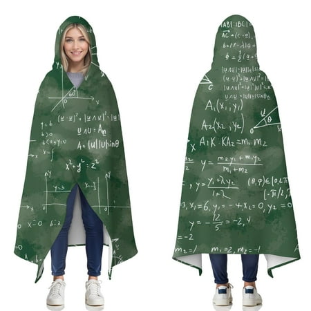 Wearable Blanket Math Equations Algebra Green Pattern Hooded Wearable Flannel Blanket for Adults & Teens Winter Poncho Shawl Wrap Cape Cozy Anti-Pill 60 x80 Wearable Blanket Math Equations Algebra Green Pattern Hooded Wearable Flannel Blanket for Adults & Teens Winter Poncho Shawl Wrap Cape Cozy Anti-Pill 60 x80