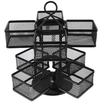 MLINS Tea Bag Storage Box  360 Degree Rotating Iron Wire Organizer for Tea Coffee Sugar Packets for Kitchen Countertop Pantry Shelf Organization