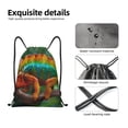 thumbnail image 4 of Saiise Chameleon Pattern Sports Drawstring Backpack - String Swim Gym Bag with Wet Proof Pocket for Women&Men-Small, 4 of 6