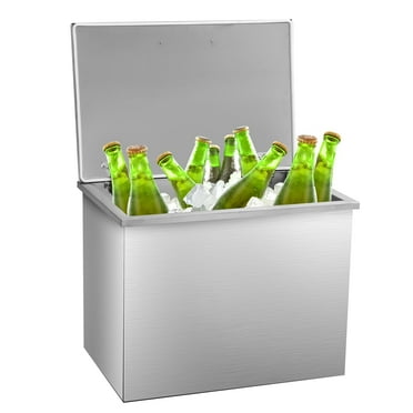 Garvee Deep Chest Freezer,Mini Upright Small Freezerfor Outdoor Kitchen Patio Ice Bar,Silver