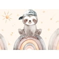 thumbnail image 2 of Kids Wallpaper Wall Mural - Little Sloth on a Rainbow, 2 of 5