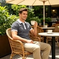 thumbnail image 7 of Breeze Polo Shirts for Men Color Block Henley Short Sleeve T Shirts Causal Athletic Golf Tees, L, 7 of 7