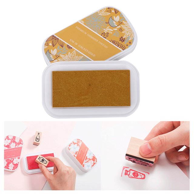 Ccdes Ink Pad,DIY Ink Pad,Ink Pad Metal Color Large DIY Hand Craft Rubber Stamp Schedule Book Ink Pad