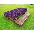 thumbnail image 1 of Indigo Outdoor Tablecloth, Abstract Lily Flowers Pattern Country Garden Spring Summer Season Themed Image, Decorative Washable Fabric Picnic Tablecloth, 58 X 120 Inches, Purple Lilac, by Ambesonne, 1 of 2