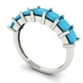 thumbnail image 2 of 1.75 ctw Wedding Band for Women - 14K White Gold Simulated Turquoise Stackable Eternity Ring, 2 of 6