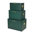 thumbnail image 3 of Sable Set of 3 Trunks with Gold Handles - Green, 3 of 11