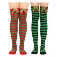 thumbnail image 1 of W 2 Pares De Calcetines Navideños, Medias Largas A Rayas, 1 of 8