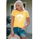 thumbnail image 3 of ABPHQTO Camiseta gráfica de manga corta con bloque de color de girasol amarillo para mujer, 3 of 5