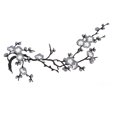 thumbnail image 1 of Flor de ciruelo, apliques florales, parches para coser ropa, vestido bordado, bricolaje, gris + negro, 1 of 2