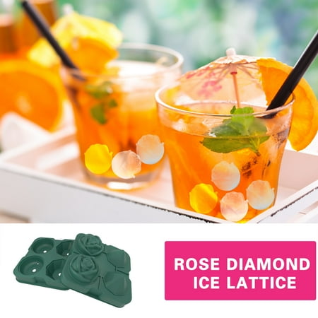 

4 Hole Rose Diamond Ice Mold Cocktail Ice Silicone Ice Ball Maker