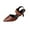 Brown, variant on Wdhugt High Heel Sandals Women Pointed Toe Closed Back Summer Dress Shoes Slip On Comfortable Pu Sole 9.65 Inch Us 7