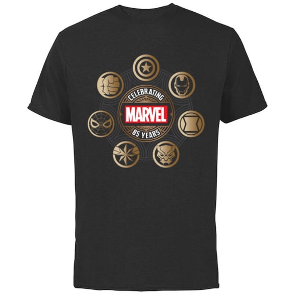 Marvel 85th Anniversary Hero Icons Celebrating 85 Years - Short Sleeve Cotton T-Shirt for Adults - Customized-Black