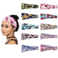 thumbnail image 3 of Diadema deportiva con estampado europeo y americano, diadema de yoga, banda para el cabello, banda absorbente del sudor, diadema de ala ancha antitranspirante para mujer, 3 of 6