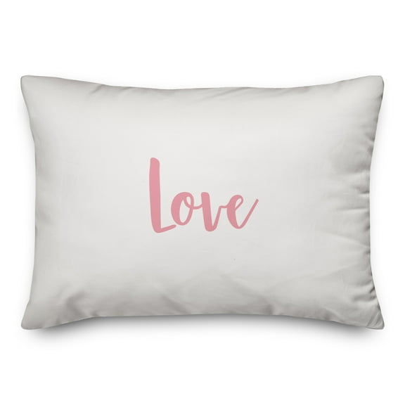 Creative Products Love Is A Four-Legged Word in Pink Text on White 14x20 Spun Poly Pillow