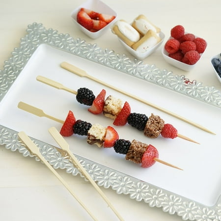 

Efavormart 100 Pack 9.75 Natural Paddle Bamboo Skewers Cocktail Picks Cocktail Sticks