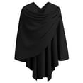 thumbnail image 3 of Womens Large Front Poncho Sweater Wrap Topper Knitted Elegant Shawls Cape for Fall Winter Vintage Coats for Women 1950s Embroide Jacket Tassel Italian Shawls for Women Sheer Scarfs for Women, 3 of 4