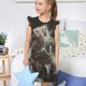 thumbnail image 4 of Balery Astronaut Polar Bear Roar Camisón de princesa para niñas, pijama de algodón con mangas abullonadas, suave y bonito.-Medium, 4 of 6
