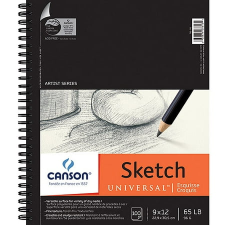 - Canson Universal Spiral Sketch Book, 100 Sheets