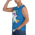 thumbnail image 3 of Lsque Cool Unicorn Star Golden Print Men's Cotton Blend Sleeveless Muscle Shirts (S-3XL)- Moisture Wicking, Odor Protection, UPF 30+,XX-Large, 3 of 8