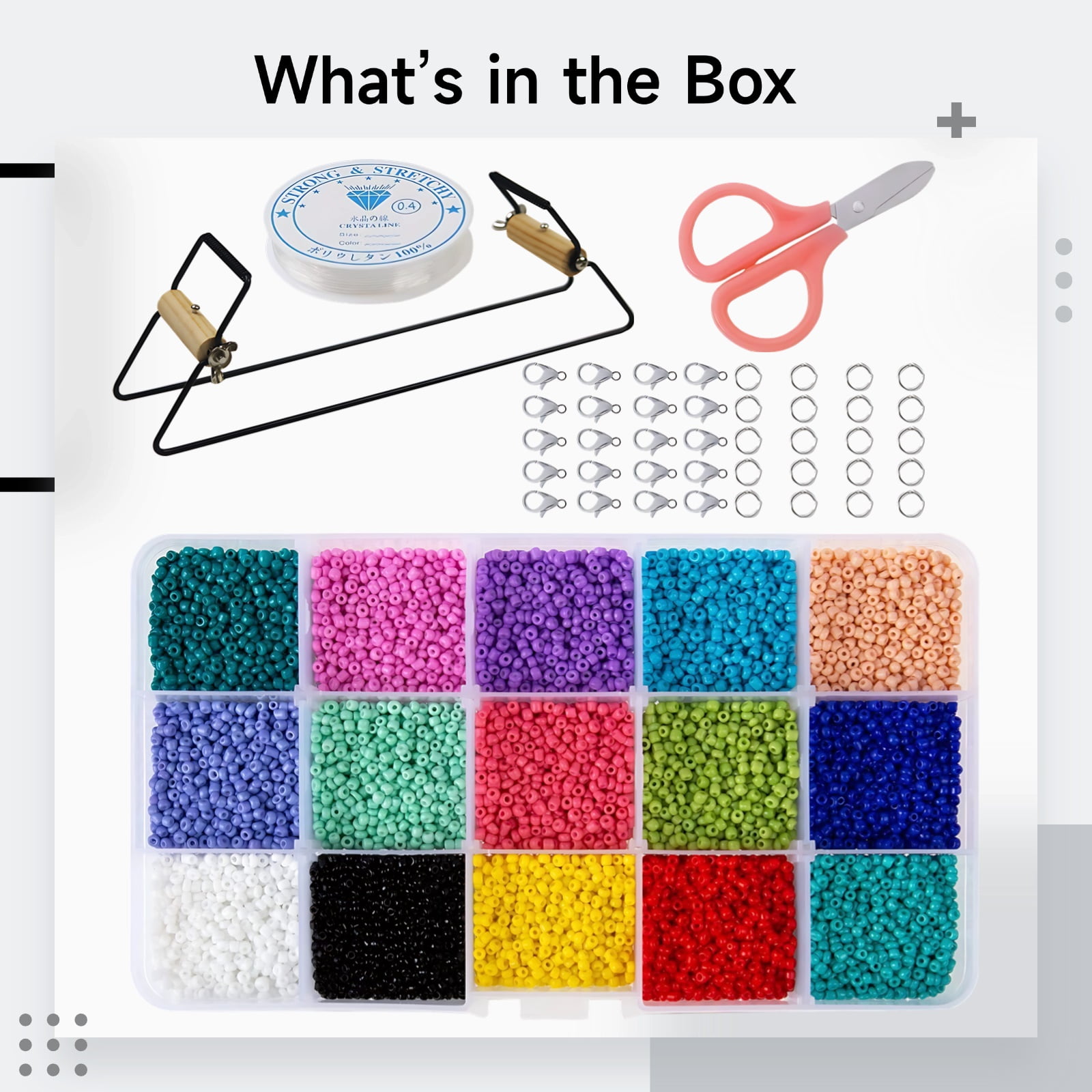 Beading Loom for Jewelry Making, Stainless Steel Weaving Tool with Wood Handle, 44 Pcs Bead Weaving Loom Kit for Seed Beads, Bracelets Earrings Necklaces DIY Craft Set