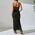 thumbnail image 5 of Women's Crochet Maxi Beach Cover-Up Dress - Spaghetti Strap Fringe Hem Suspender Resort Wear Summer 2025,Size M, 5 of 5